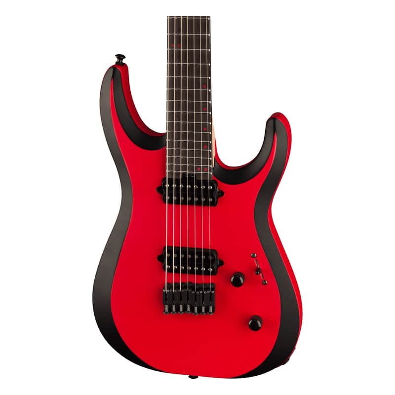 Jackson Pro Plus Series DK Modern MDK7 HT - Satin Red with Black Bevels image 1
