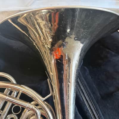 C. G. Conn 8D Silver Double French horn. Made in USA image 12