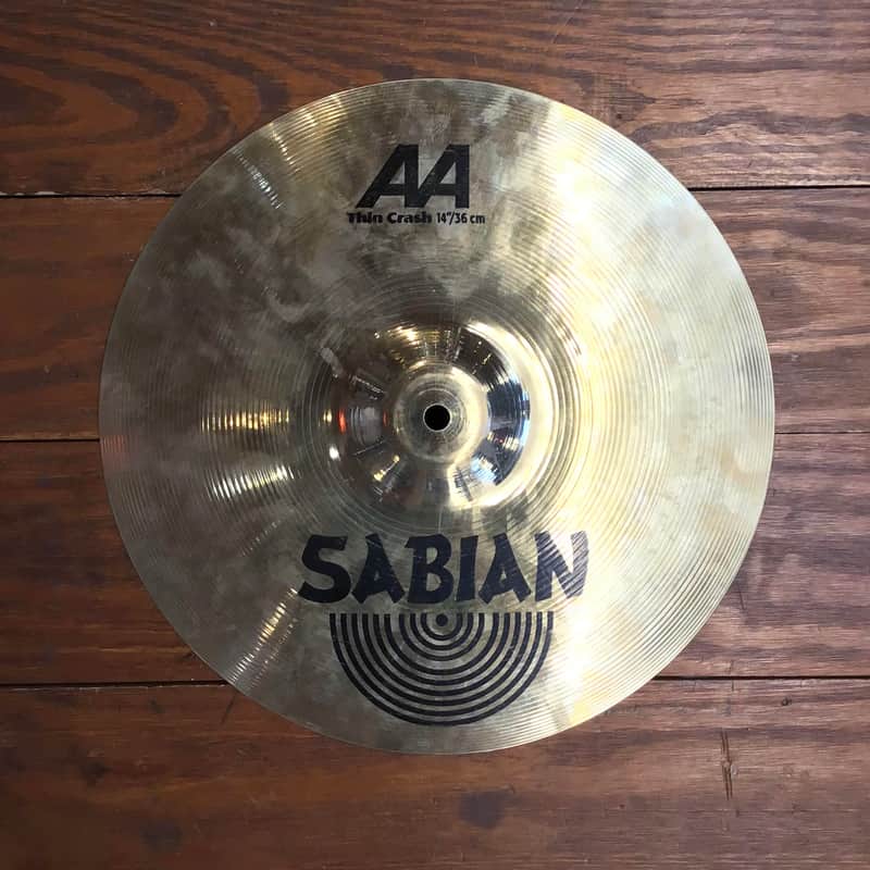 USED Sabian AA 14" Thin Crash Cymbal (Brilliant) image 1