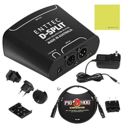 Enttec 70578 D-Split DMX 4 Port Isolated Splitter/Isolator (3/5-Pin) Bundle w... image 1