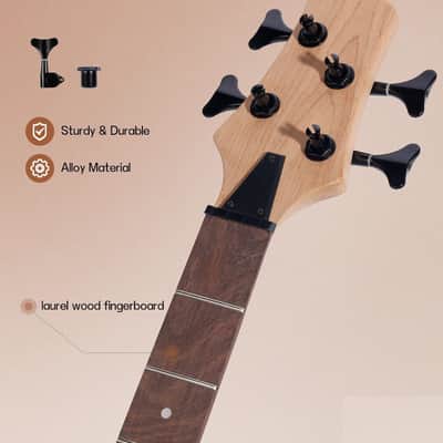DIY Electric Bass Guitar Kits -Roasted Ash Body,Roasted Maple Neck and Ebony Fingerboard - Fully Components Included image 3