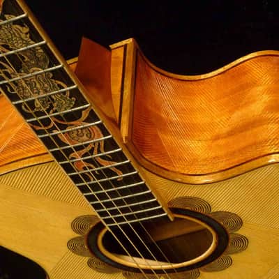 Blueberry Handmade Jumbo Acoustic Guitar Dragon Motif image 10