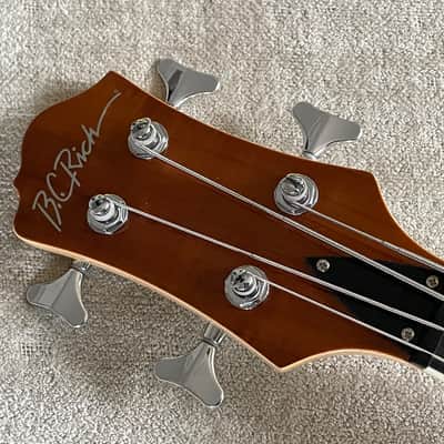 B.C. Rich Heritage Classic Mockingbird Bass LH Left Hand Lefty KOA Active EMG Pickups image 3