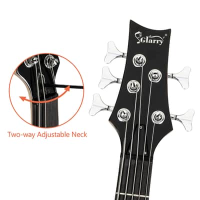 🎸+Amp! 5 String "EyeBuzz" S Style Electric Bass Guitar +Rosewood Fretboard +Cable!🎸 image 8