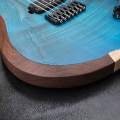 Jericho Guitars Baritone Edge 7 NT – Royal Blue Spalted Maple 2024 - Open Pore image 6