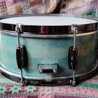 SSS Solid Shell Shop Custom Snare Drum 2025 - Turquoise image 3