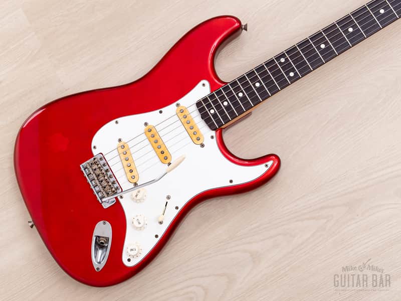 1991 Fender Order Made Stratocaster '62 Vintage Reissue Candy Apple Red + Headstock, Japan MIJ Fujigen image 1
