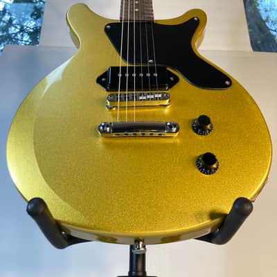 Firefly Les Paul Jr. style solid body P 90 style pickup 2019 - Gold Sparkle image 3