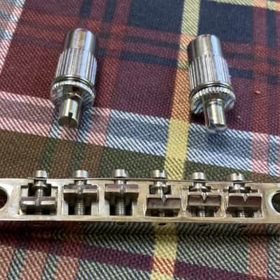 Nickel Epiphone Les Paul Wired Tune-O-Matic Guitar Bridge, SG, DOT image 2