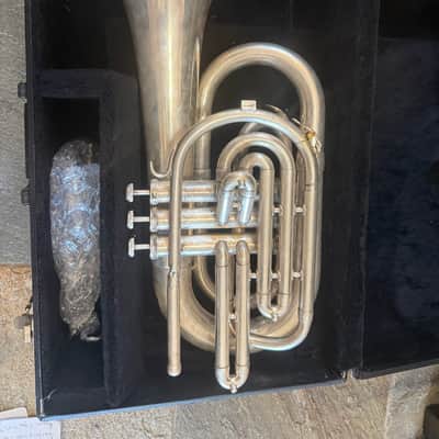 Accord brand Silver Marching Baritone Horn. Made in USA image 18