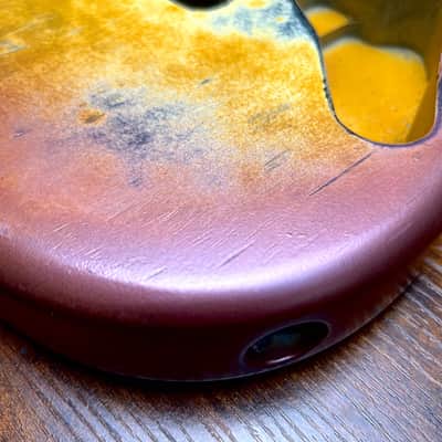 Warmtone CG HSH Strat Style Guitar Body Relic "Stormy Sky” Nitro 4.3lbs image 5