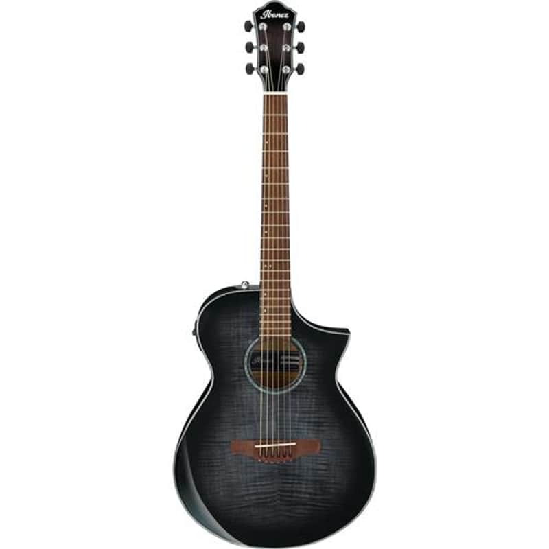 Ibanez AEWC400 Acoustic Electric Guitar, Rosewood Fingerboard, Transparent Black Sunburst image 1