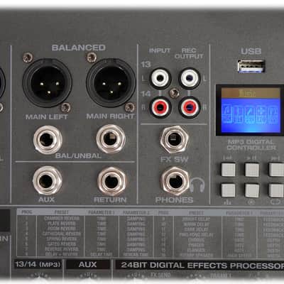 Rockville RPM1470 14 Channel 6000w Powered Mixer w/USB, Effects+Padded Mixer Bag image 22