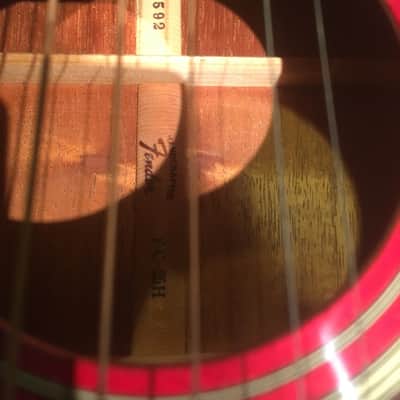 Fender Japan YC-25H Catalina Hanako early 1980s red acoustic Terada 1982-85 MIJ Made in Japan image 11