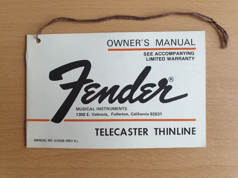 [Vintage] Fender Telecaster Thinline Owner's Manual 1977 (#1) image 1