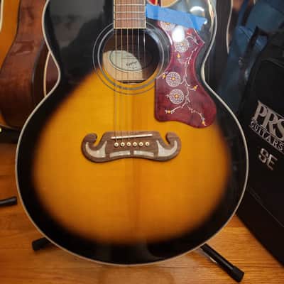 Epiphone J200 Studio Cutaway Acoustic Electric Guitar Sunburst image 7
