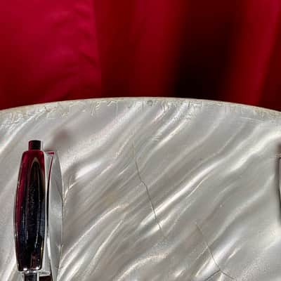 1960s Gretsch Name Band 5.5x14 Snare Silver (White) Satin Flame image 14