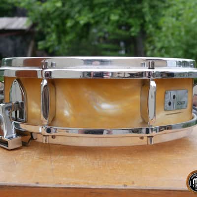 Sonor Teardrop D422 D421 Snare 14" x 4,5" 6-ply Gold Satin Flame Vintage Mid 60s image 8