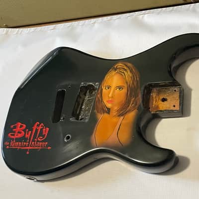 1980's Korean Kramer Striker 100st Black Single Pickup Guitar Body Floyd Ready Buffy Graphic image 2
