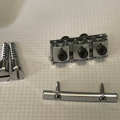 1980's Era Original Floyd Rose Made in Germany Chrome Tremolo Bridge Vibrato Set (R2 Nut & Retainer Bar) image 4