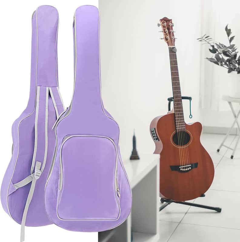 Acoustic Guitar Bag 40 41 Inch, Guitar Gig Bag, Double Shoulder Adjustable Straps Guitar Case, Waterproof Soft Guitar Backpack Large Capacity Pocket for Acoustic Classical Guitar, Ideal Gift, Purple image 1
