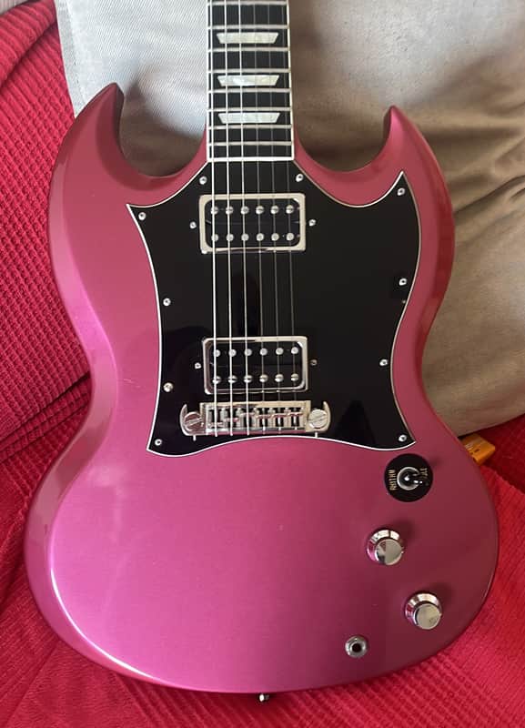 Rare Gibson SG Goddess 2006 - Unique Custom Dark Pink Refinish - Ebony Board