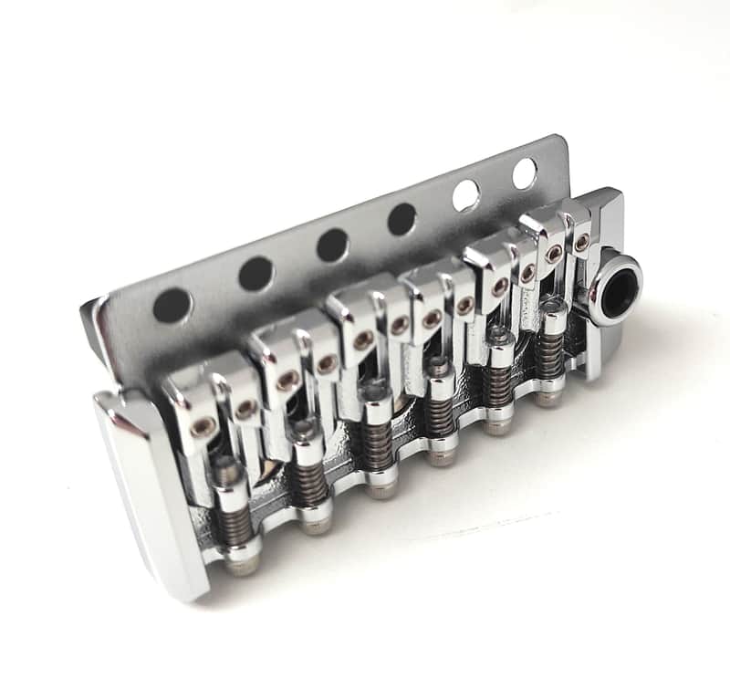 Strat style chrome tremolo 54mm, 6 screws, innovative saddles image 1