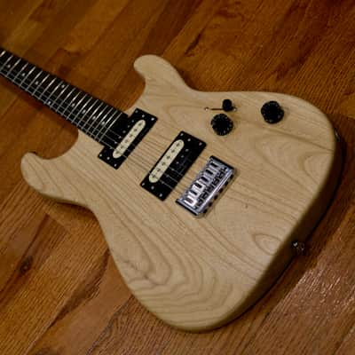 Super-Strat Style Electric Guitar - Natural Finish, Dual Humbucker, w/ Hardshell Case image 4