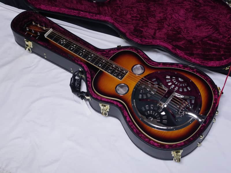 Gold Tone PBS-D Paul Beard Signature Deluxe Square Neck Resonator LEFTY - Two Tone Tobacco - B Stock image 1