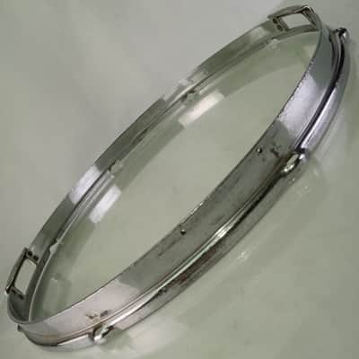 Slingerland 15" Radio King Chrome Resonant Snare Drum Rim/Hoop Riveted Gates 40s image 2