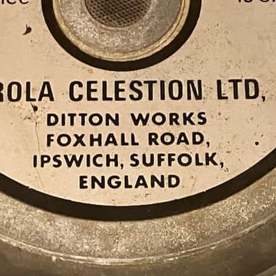 Rola Celestion Vintage Vented, Marshall Amplifier Cabinet 12" Speaker Cone, 65 Watts, 16 Ohms,  Model G1265, Made in England, Original from the 1970's image 3