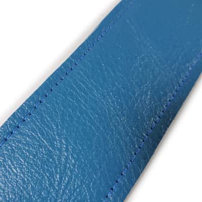 Bright Blue Leather Premium Leather Guitar Strap- Cerulean Leather Guitar Strap-100% Leather Guitar Strap- Acoustic, Electric Bass Guitars image 3