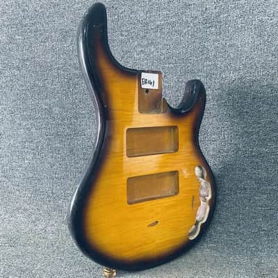 Tobacco Burst Basswood MM SingRay Style Bass Body with Tiger Maple Top image 7