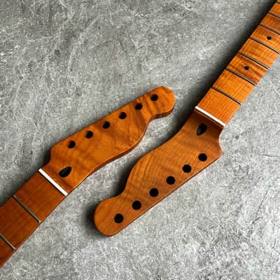 Telecaster electric guitar Neck Roasted Flame Maple 21 fret TL image 13