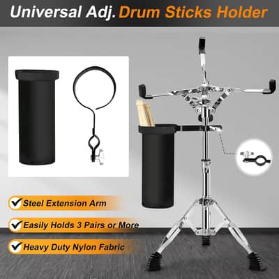 Adjustable Snare Drum Stand with Drumstick Holder – 14.5"–22" Height, Collapsible Drum Stand image 6