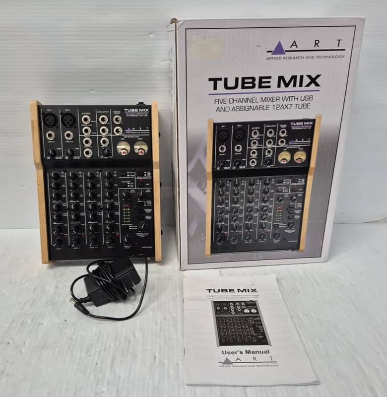 ART TUBEMIX 5-Channel Mixer with USB Interface and Assignable 12AX7 Tube 2018 - Present - Black image 1