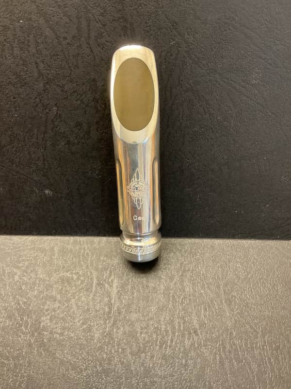 (- VINTAGE -) SELMER Short-Shank Scroll Metal C** Bb Tenor Saxophone Mouthpiece - Silver Plate image 1