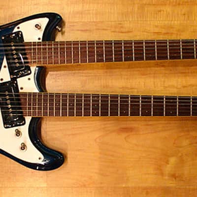 Mosrite ‘Joe Maphis’ Style Double Neck 1966 Blue image 11