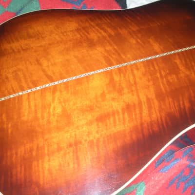 Alvarez 5063 70s rare solid top Japan rare color sound flamed back mountain tone image 5