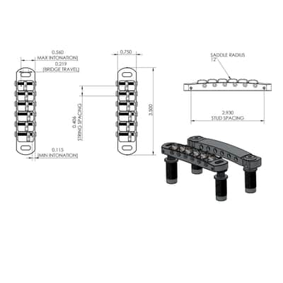 NEW Hipshot 6 String Tone-A-Matic Guitar Bridge and Tailpiece Notched - NICKEL image 3