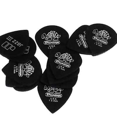 Dunlop Guitar Picks  12 Pack  Tortex Pitch Black Jazz  1.50mm  482P1.50