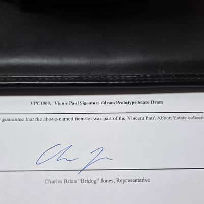 VINNIE PAUL'S PROTOTYPE Pantera Custom Signature DDrum USA Artist Snare Drum - 1 of 1 - Owned by drummer Vinnie Paul - Signed COA - Metal Collector Memorabilia Dime Dimebag Darrell image 3