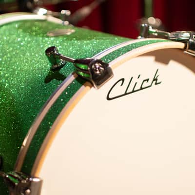 Click Icon 4pc Maple Drum Set Green Satin Sparkle Shell Pack 16 13 10 13 image 9