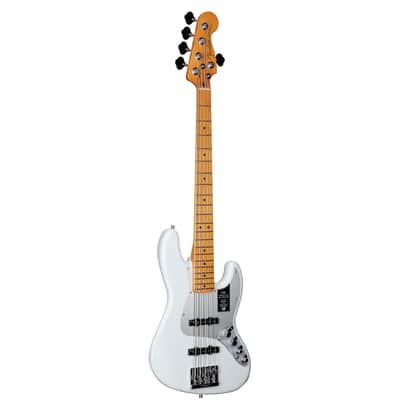 Fender American Ultra II Jazz V 5-String Electric Bass, Avalanche, with Case image 2