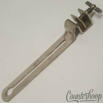 *Ludwig Clamp-On Bass Drum Mount Long Swivel Slider Part Nickel Vintage 30s USA* image 3