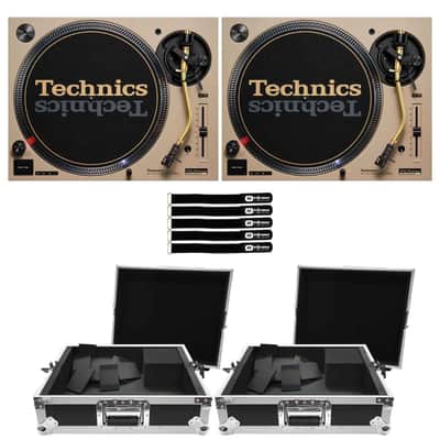 TECHNICS SL-1200M7LPC Limited Edition Beige Direct Drive DJ Turntables Pair w Cases image 1