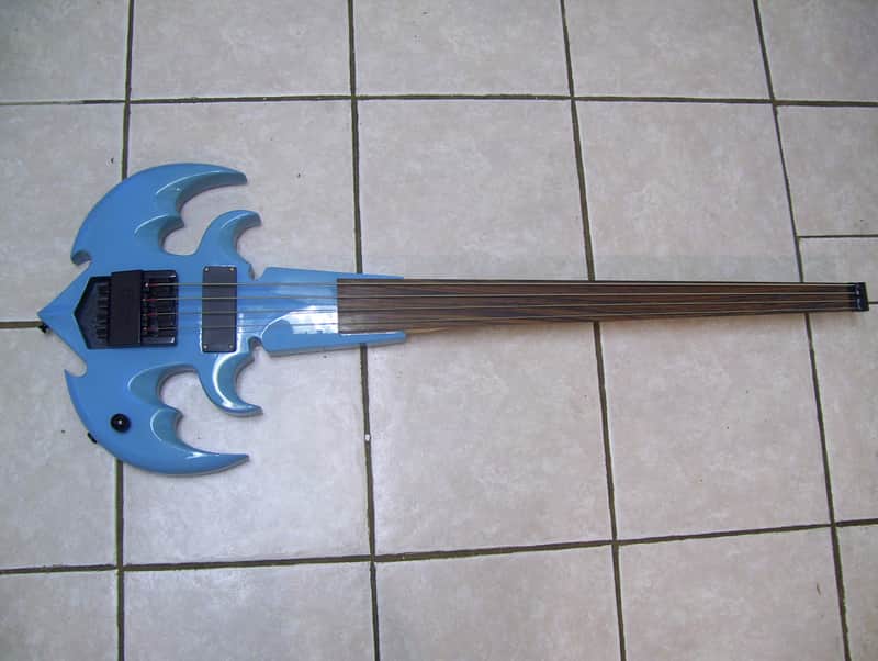 Bass guitar, headless and fretless. BL55 2014 Blue image 1