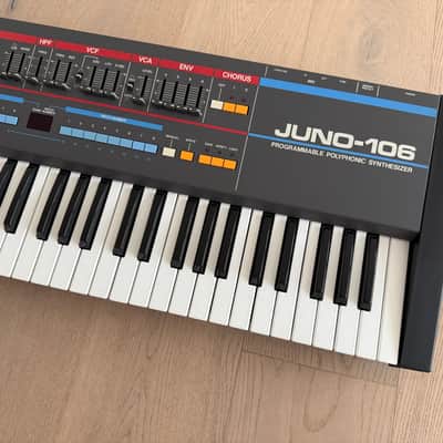 Roland Juno-106 61-Key Programmable Polyphonic Synthesizer 1984 - 1985 - Black (Serviced / Warranty / Roland Case / Literature) image 10