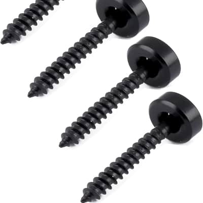 Guitar Neck Joint Bushings and Bolts Mounting Ferrules Metal with Mounting Screws for Electric Guitar or Bass Guitar Black 4Pcs. image 4