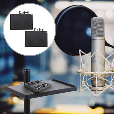 Sound Live Broadcast Mic Rack Stand Tray Microphone Clamp Holder Adjustable Table Mount For Home Studio 7.87X5.51X0.78In Durable Sound Card Tray image 3